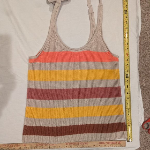 Gap Size L striped sweater tank with shoulder ties - Picture 4 of 7
